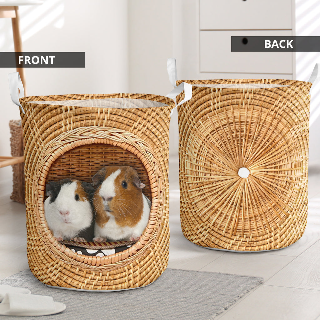 Guinea Pig Bamboo Wave Laundry Basket For Room Home Organizer