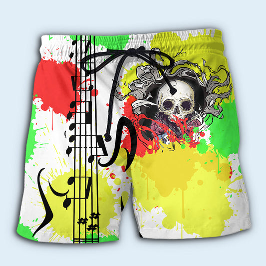 Colorful Guitar Music Lover Beach Shorts For Warm Weather Travel And Everyday Comfort