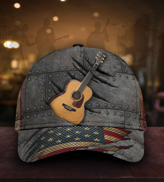 Guitar America Gray Classic Cap For Comfortable Casual Wear Holidays And Outdoor Trips