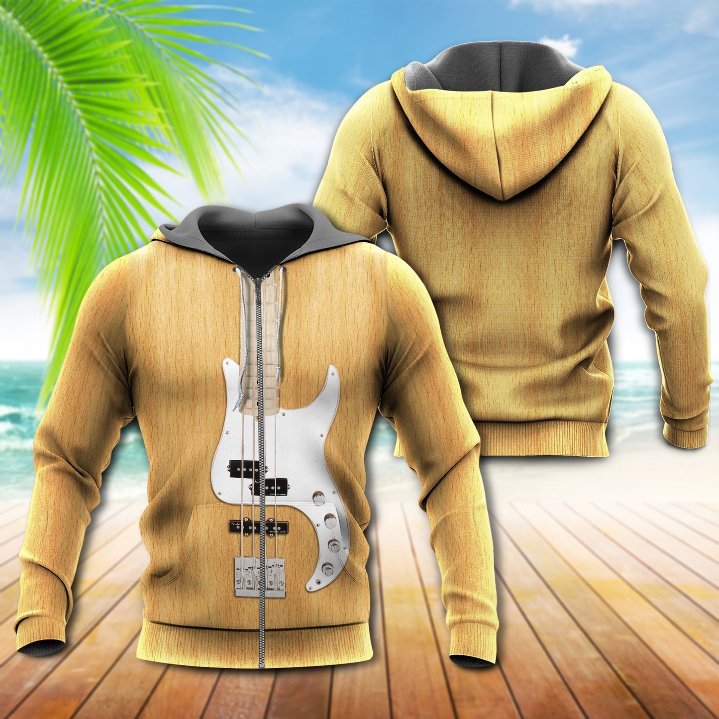Bass Guitar Hoodie For Lake Days Outdoor Travel And Thoughtful Angler Gifting