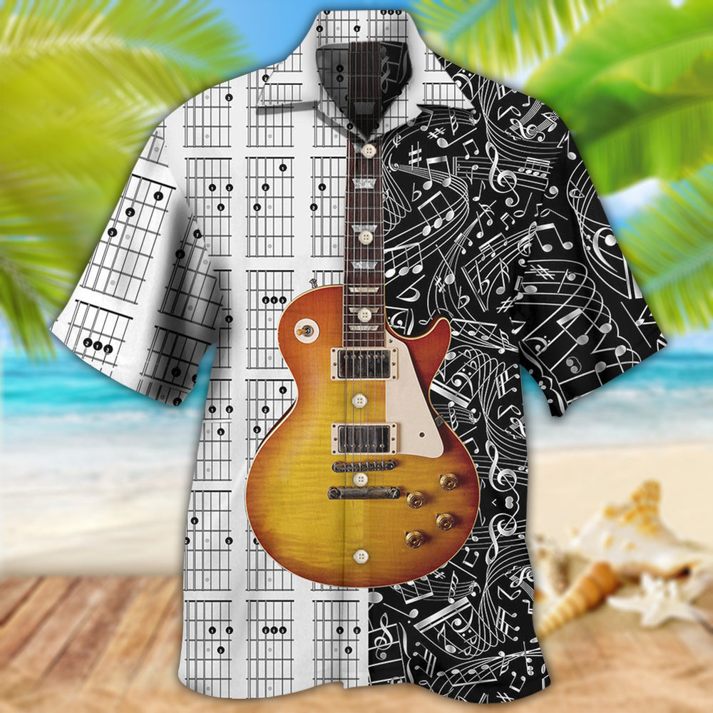 Bass Guitar Hawaiian Shirt With All Over Print For Tropical Escapes Resort Wear And Outdoor Celebrations