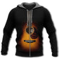 Black Guitar Hoodie For Musicians Weekend Travel And Thoughtful Gift Giving