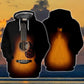 Black Guitar Hoodie For Musicians Outdoor Activities And Creative Gift Ideas
