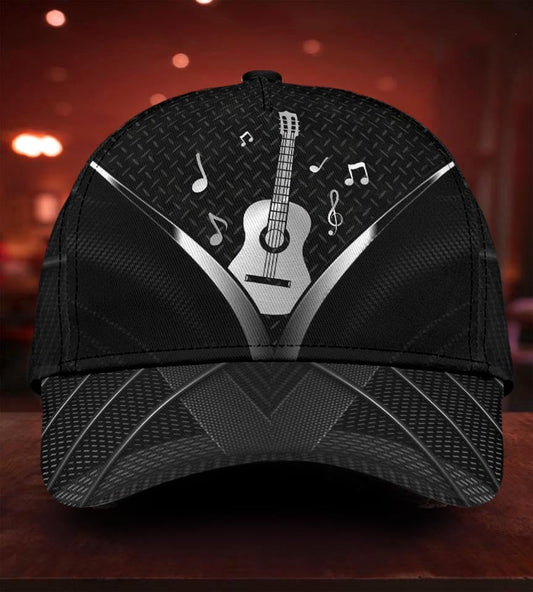Guitar Carbon Black Music Classic Cap For Relaxed Outfits Outdoor Events And Holiday Trips