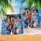 Guitar Dog Music Lover Humor Beach Shorts Artwork Detail For Comfortable Everyday Summer Wear