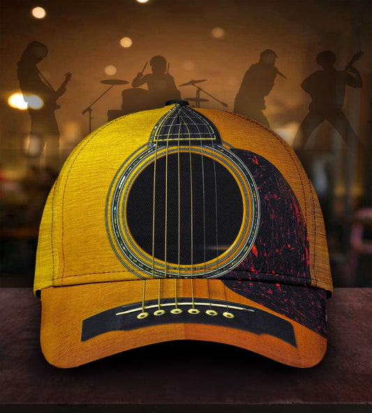 Guitar Gift Music Lover Classic Cap For Summer Vacations Parties And Outdoor Events