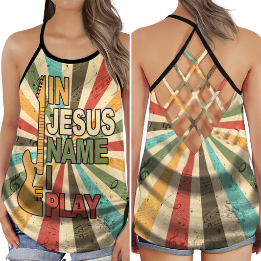 Guitar Faith Music Hollow Tank Top For Studio Practice And Festival Wear