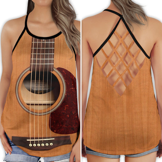 Guitar Is My Soul Casual Look Hollow Tank Top For Studio Practice And Festival Wear