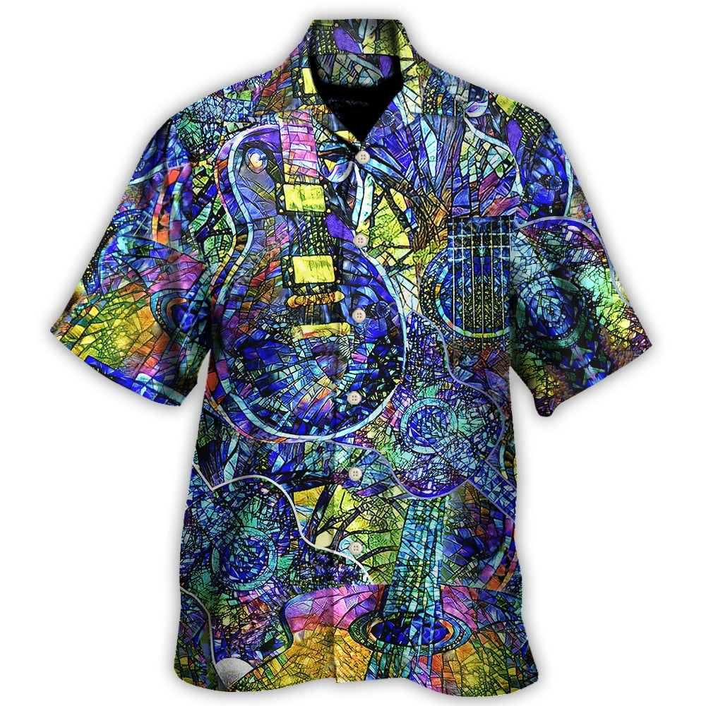 Music Guitar Passion Hawaiian Shirt For Casual Weekend, Outdoor Event, And Vacation Style