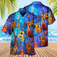 Guitar Ukulele Hawaiian Shirt Pattern Detail For Vacation Travel And Daily Wear