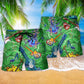 Guitar Love Green Music Beach Shorts Print Detail For Beach Activities And Vacation Wear