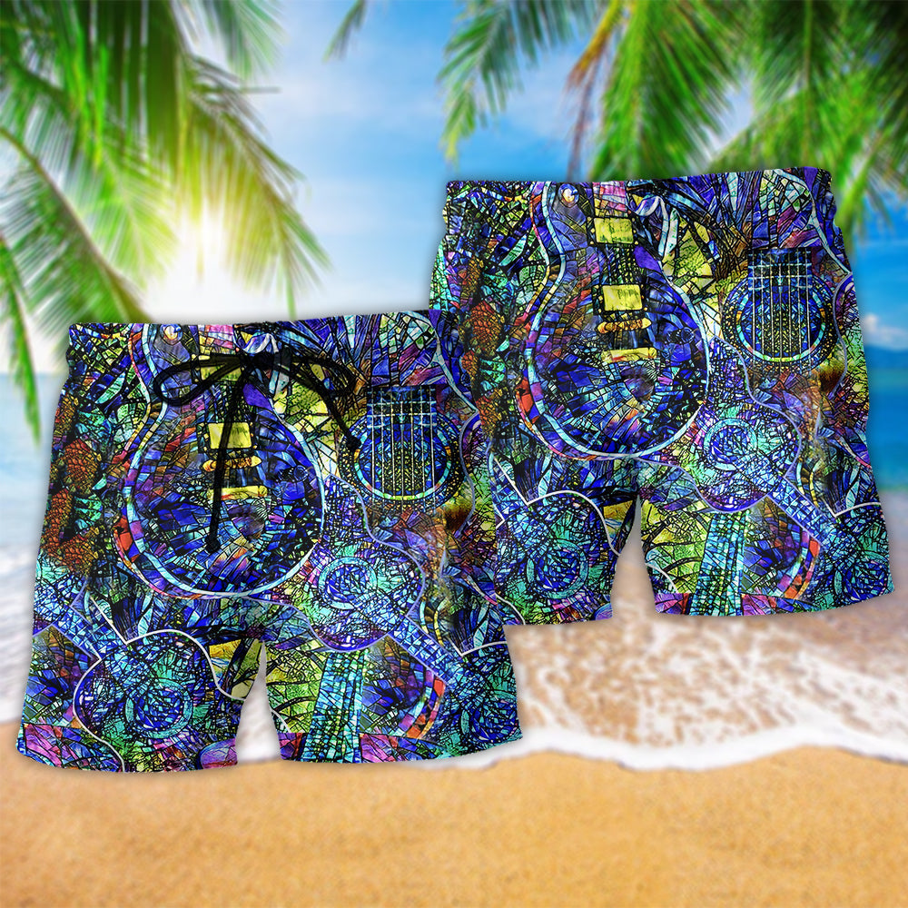 Guitar Music Beach Shorts Artwork Detail For Music Lovers And Gift Giving