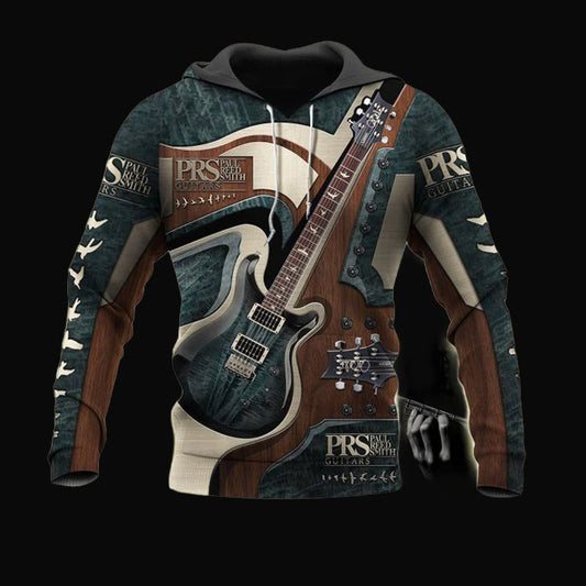 Guitar Metal Wood Hoodie For Music Culture Travel Days And Comfortable Casual Wear