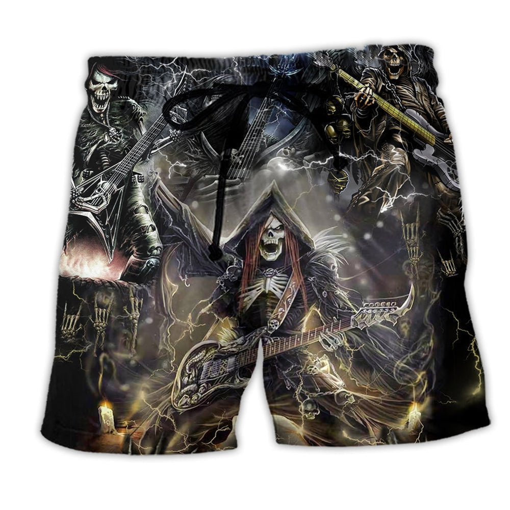 Guitar Get Playful On Music Beach Shorts Pattern View For Weekend Trips And Outdoor Activities