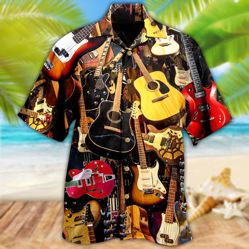 Guitar Music Hawaiian Shirt For Beach Parties And Weekend Getaways
