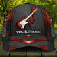 Guitar Red Black Personalized Classic Cap For Beach Days Travel And Relaxed Everyday Outfits