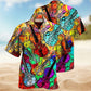Creative Guitar Scroll Hawaiian Shirt For Resort Trips, Coastal Parties, And Warm Weather Style