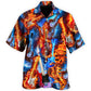 Guitars Creative Pattern Hawaiian Shirt For Coastal Travel, Casual Events, And Comfortable Summer Wear
