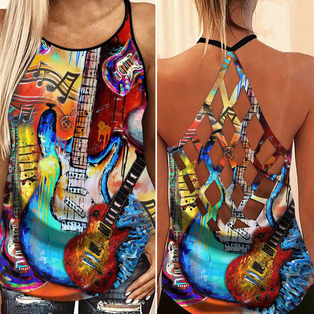 Guitar Is My Soul Hollow Tank Top For Dance Classes And Outdoor Events