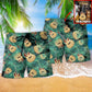 Tropical Guitar Leaf Photo Beach Shorts Pattern Detail For Leisure Travel And Casual Outdoor Comfort