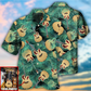 Tropical Guitar Leaf Personalized Photo Hawaiian Shirt For Island Vacations, Resort Wear, And Relaxed Seasonal Style