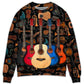 Guitar Music Happy Sweater For Concert Outings Weekend Travel And Relaxed Everyday Styling