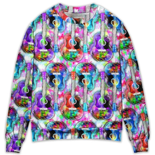 Guitar Color Sweater For Parties Casual Events And Comfortable Daily Wear