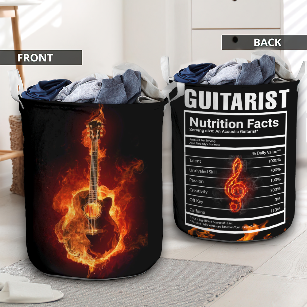 Guitarist Nutrition Facts Guitar Laundry Basket For Bathroom Bedroom Storage