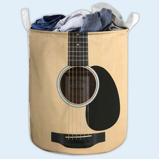 Medium Size Guitar Vintage Style Laundry Basket For Bathroom Bedroom Storage