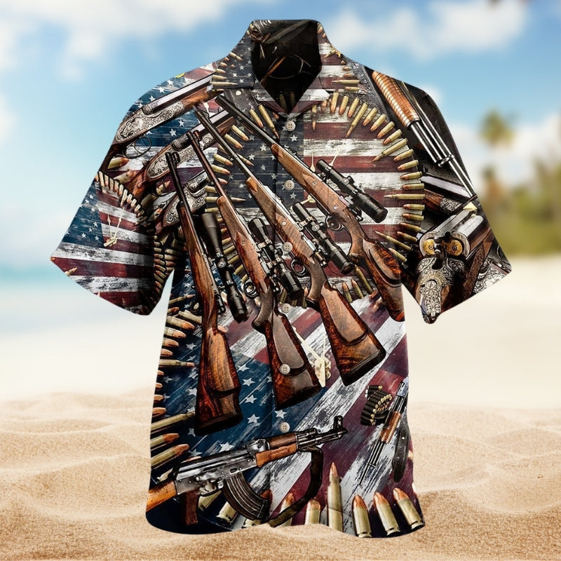 American Creative Hawaiian Shirt For Coastal Travel, Casual Events, And Comfortable Summer Wear