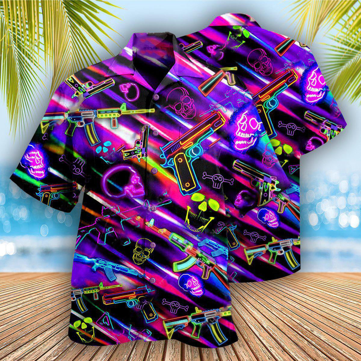 Neon Outdoor Heritage Hawaiian Shirt With All Over Print For Beach Vacations Casual Parties And Warm Weather Style