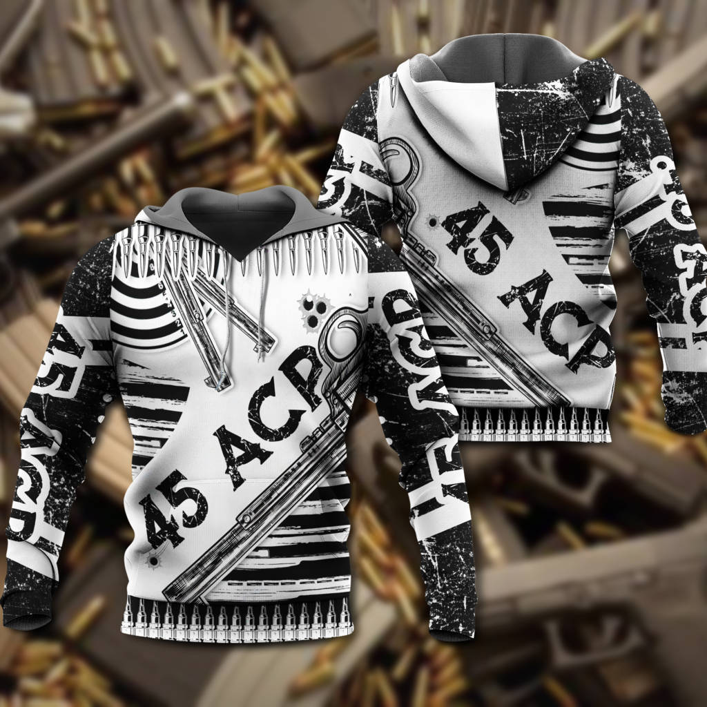 Black White Gun Hoodie For Everyday Streetwear Seasonal Travel And Gift Giving