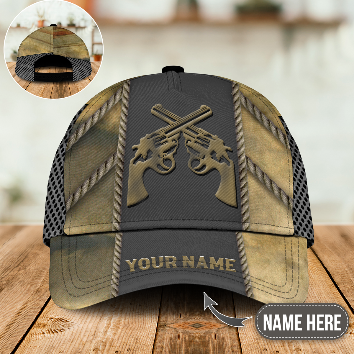 Gun Holding It Right Personalized Classic Cap For Everyday Accessories Vacations And Outdoor Fun
