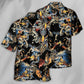 Dragon Breathing Fire Hawaiian Shirt Collar And Front View For Resort Wear