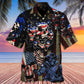 Skull American Pride Hawaiian Shirt For Sunny Getaways, Weekend Travel, And Relaxed Everyday Styling