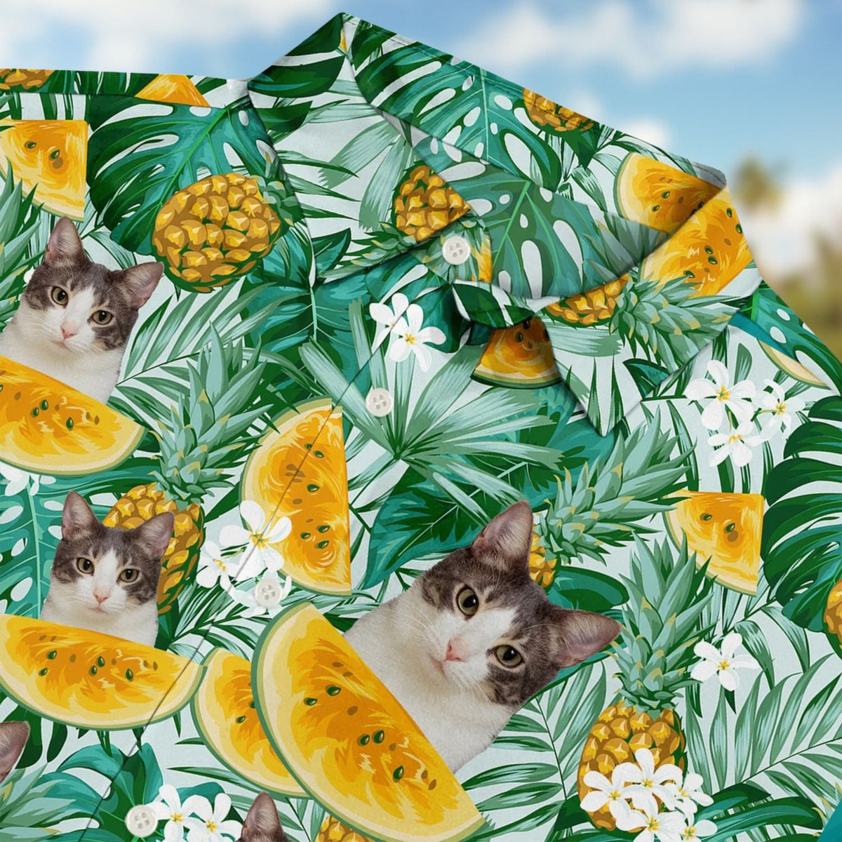 Custom Photo Family Pet Face Gift Island Hawaiian Shirt For Warm Weather Outings, Beach Days, And Relaxed Tropical Style