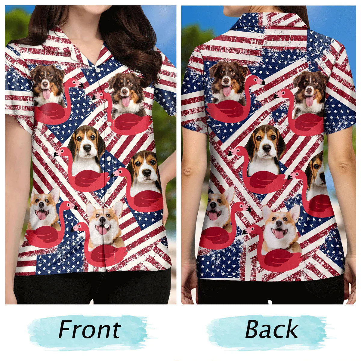 Funny Dog Custom Photo Family Pet Face Hawaiian Shirt For Island Vacations And Everyday Style