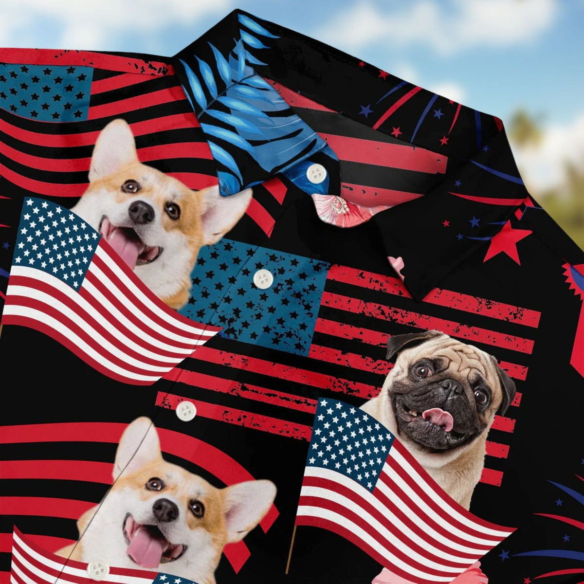 Funny Dog Custom Photo Family Pet Face Hawaiian Shirt For Island Vacations And Everyday Style