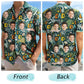 Custom Photo Dino Dad Personalized Hawaiian Shirt For Beach Parties, Coastal Travel, And Relaxed Warm Weather Style
