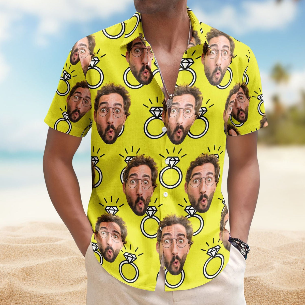Funny Custom Face Bachelor Party Wedding Gift Hawaiian Shirt For Summer Vacation And Beach Travel