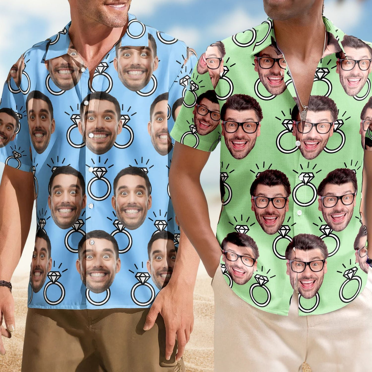 Funny Custom Face Bachelor Party Wedding Gift Hawaiian Shirt For Summer Vacation And Beach Travel