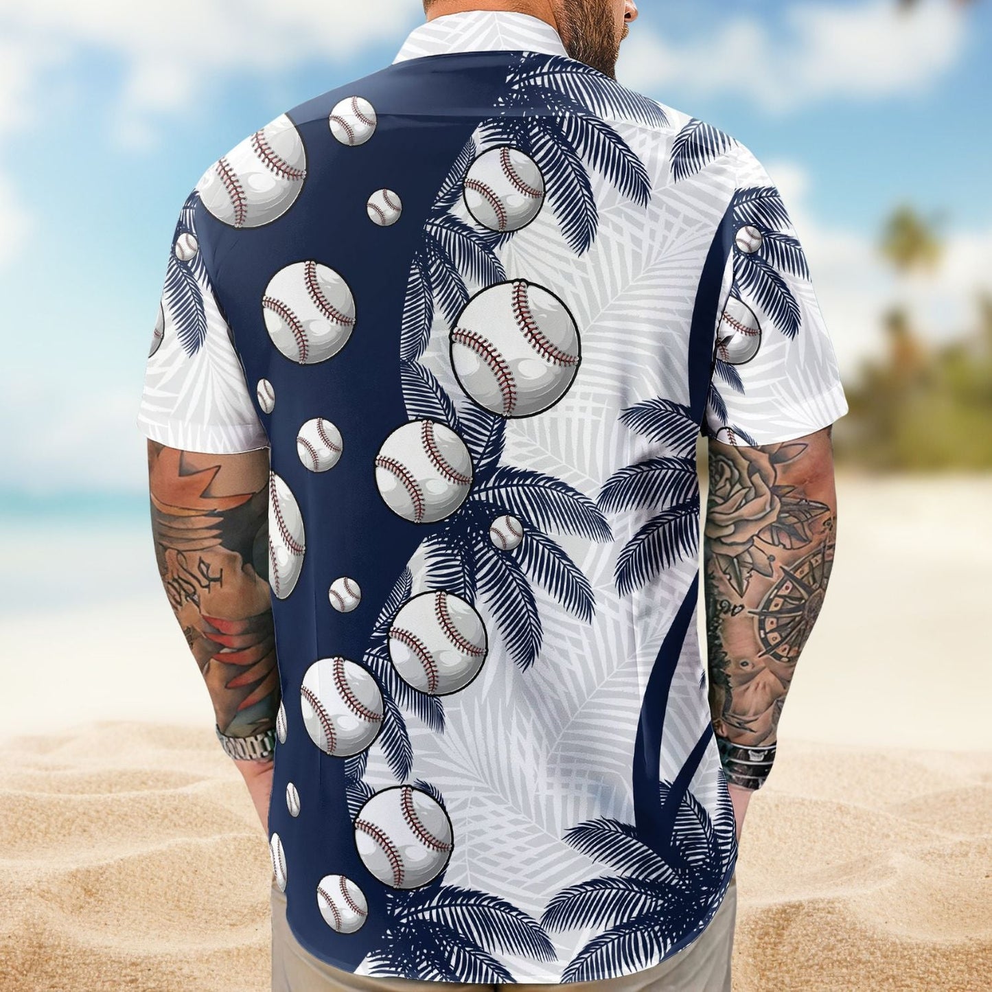 Baseball Custom Name Number Personalized Hawaiian Shirt For Summer Vacation And Beach Travel