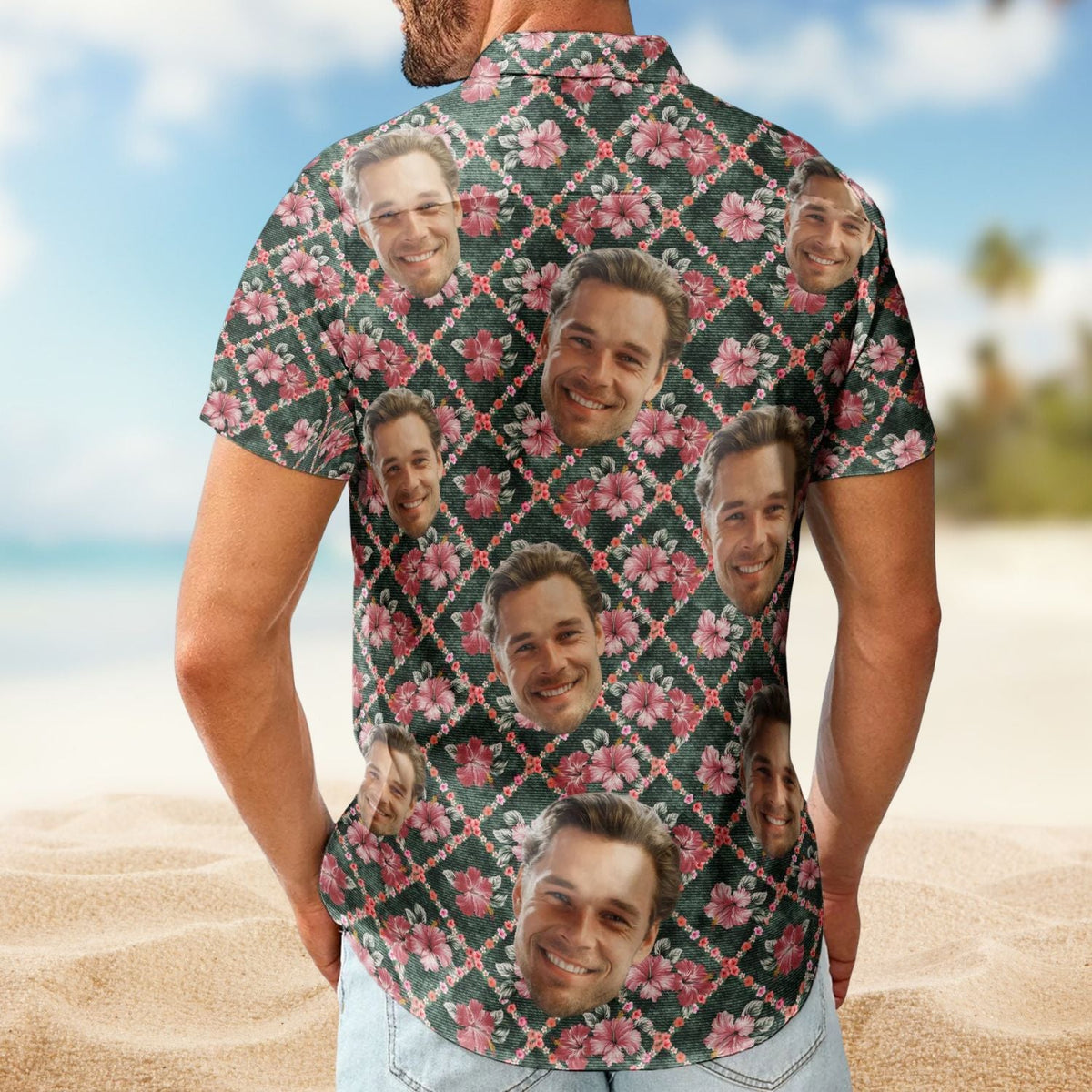 Funny Custom Face Photo Family Friends Pet Hawaiian Shirt For Summer Vacation And Beach Travel
