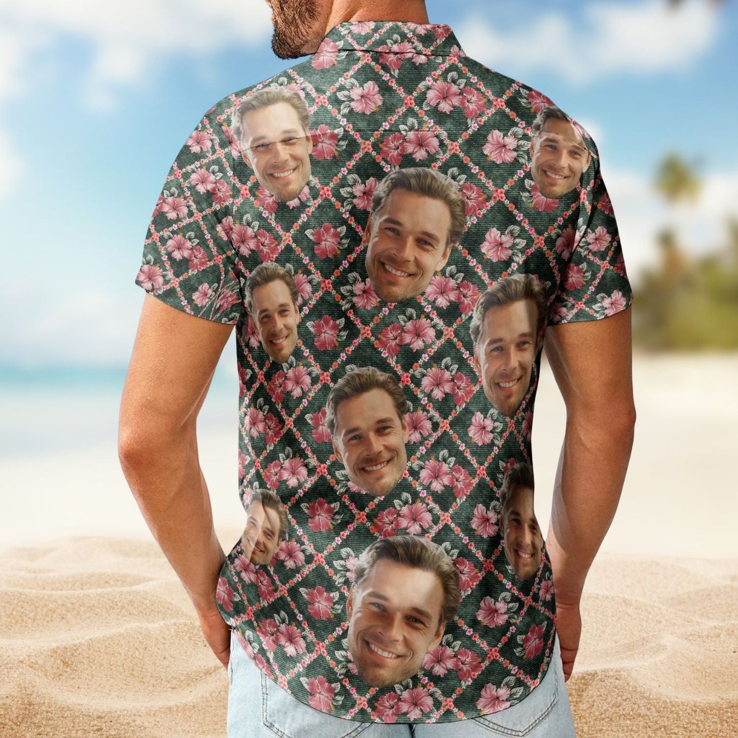 Funny Custom Face Photo Family Friends Pet Hawaiian Shirt For Summer Vacation And Beach Travel