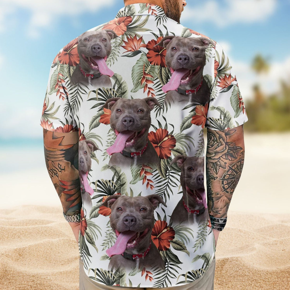 Funny Custom Face Photo Aloha Pet Hawaiian Shirt For Tropical Holidays And Casual Wear
