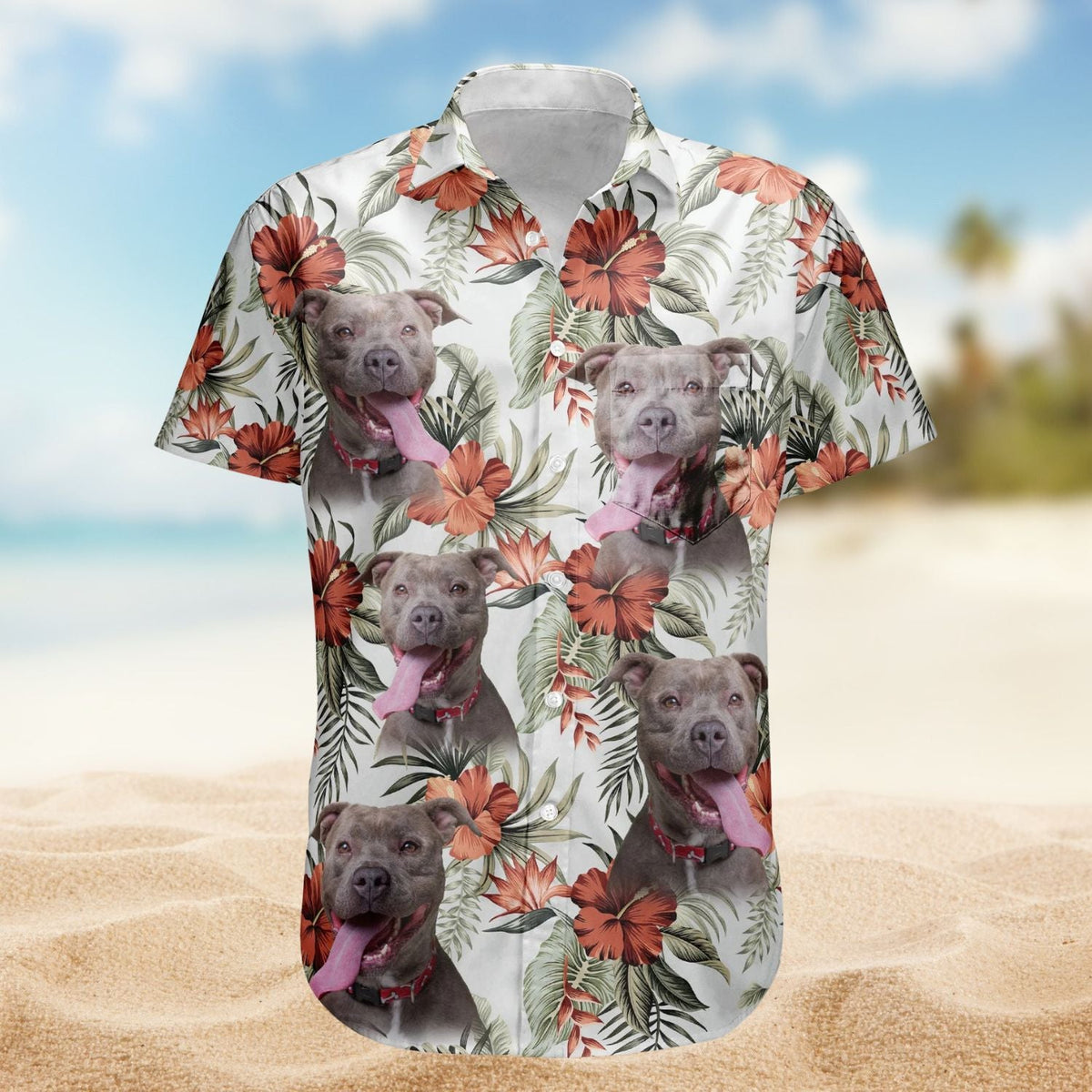 Funny Custom Face Photo Aloha Pet Hawaiian Shirt For Tropical Holidays And Casual Wear