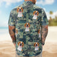 Funny Custom Pet Photo Hibiscus Palm Tree Hawaiian Shirt For Nature Lovers And Coastal Travel