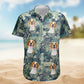 Funny Custom Pet Photo Hibiscus Palm Tree Hawaiian Shirt For Nature Lovers And Coastal Travel