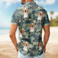 Funny Custom Pet Photo Hibiscus Palm Tree Hawaiian Shirt For Nature Lovers And Coastal Travel