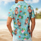 Funny Custom Face Personalized Photo Hawaiian Shirt For Summer Vacation, Beach Travel, And Relaxed Casual Everyday Wear